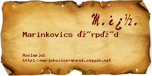 Marinkovics Árpád névjegykártya